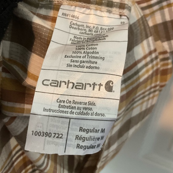 Carhartt Plaid Button Up Short Sleeve Shirt - Picture 8 of 10